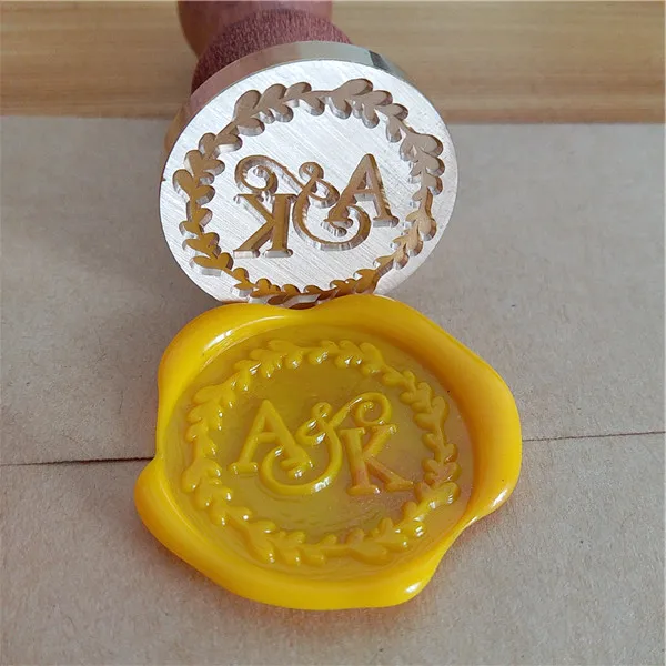 Two Letter Design With Wedding Date Custom Wax Seal Stamp Two Letter Design With Wedding Date Custom Wax Seal Stamp Invitation Card Envelope Gift Sealing In Stamps From Home Garden On