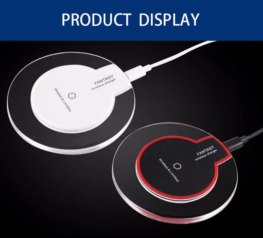 

1pc Universal Fast Wireless Charger Charging Pad for iPhone X/8/7 HTC Samsung Android Ultra-thin Portable Mobile Phone Chargers