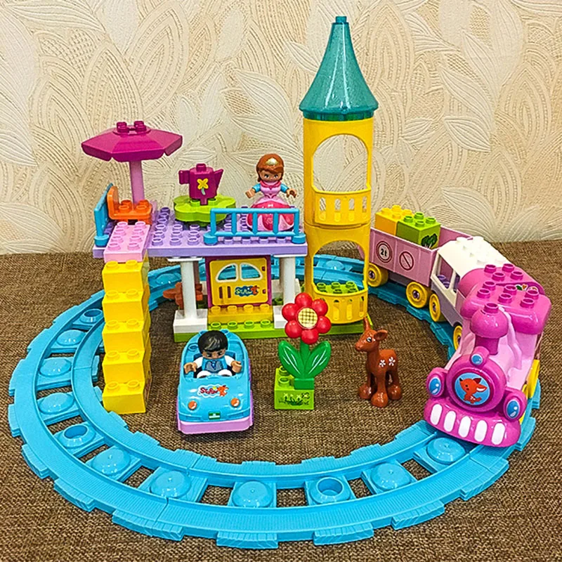 GOROCK 62 шт. Duplo Замок принцессы мечты электрические железнодорожные кирпичи