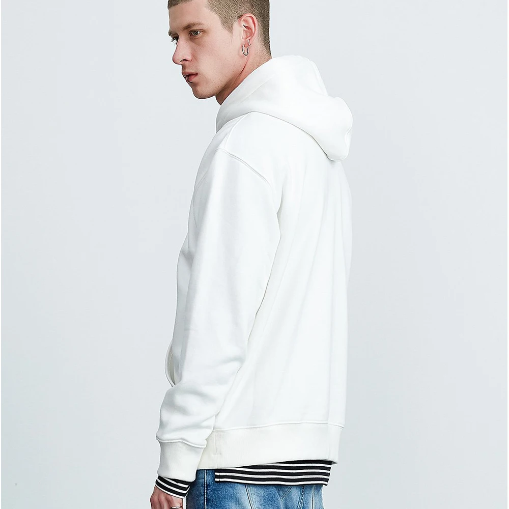White Island Autumn Front Pocket Harajuku Casual Coat with Hoody Winter Pink Gray Pullover Thick Loose