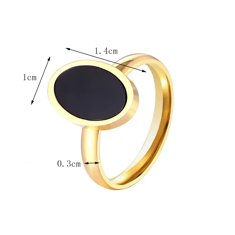 E.B.belle Adjustable Rings For Women Stainless Steel Gold Plated White  Natural Opal Stone Rings For Party Wedding Ring