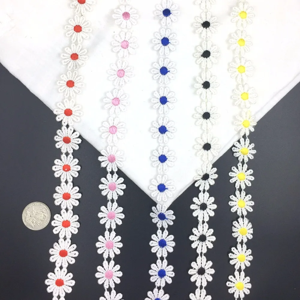 1 ярд кружевная лента цветы украшение аппликация патчи для одежды свадебное платье Diy Швейные аксессуары белая кружевная отделка