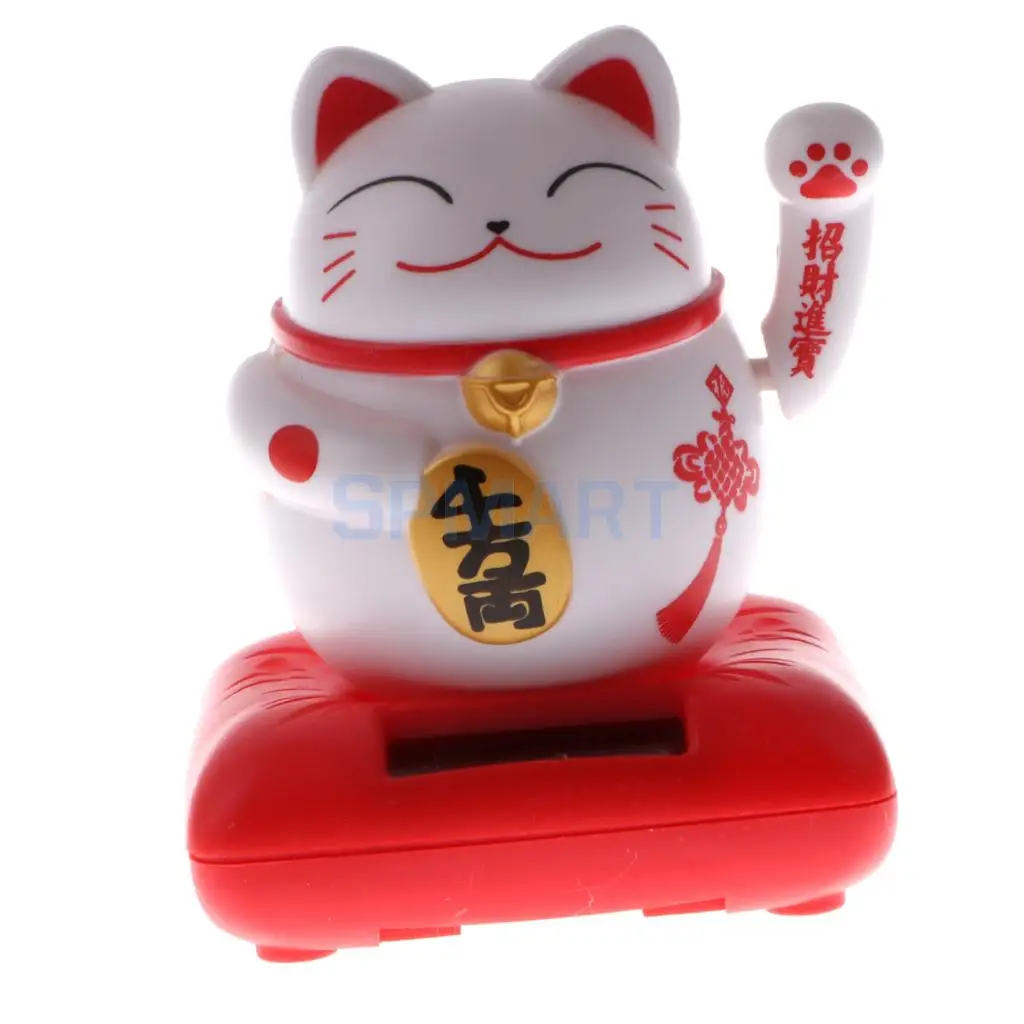 Kids Solar Powered Waving Hands Fortune Cat Kitten Animal Swinging Toy