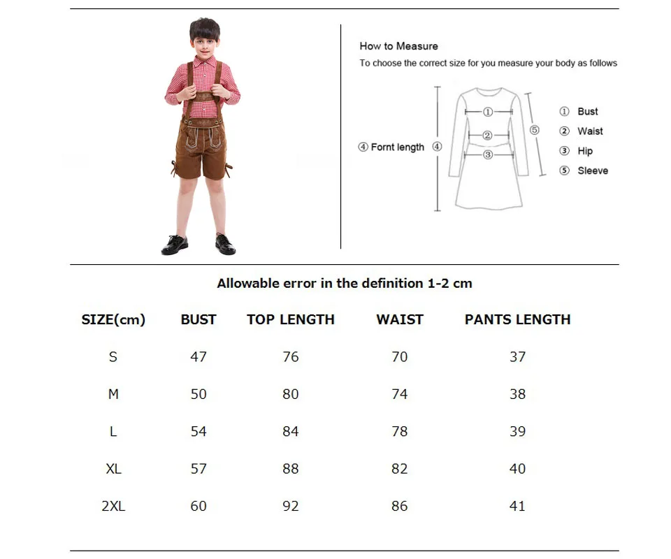 H & ZY/Детский костюм Октоберфеста в клетку, Lederhosen, баварский, немецкий, фестиваль пива, костюм для детей, для мальчиков, одежда для вечеринки