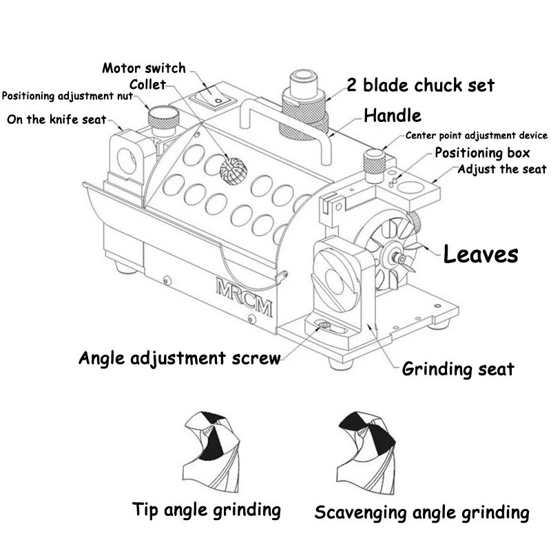  MR-13A Drill Bit Sharpener Drill Grinder Grinding Machine portable carbide tools 2-13mm 100-135Angl