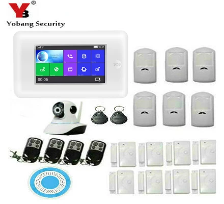 Yobang безопасности wifi 3g Smart 4," сенсорный экран дверь сенсорный детектор дыма приложение дистанционное управление домашняя охранная система сигнализация