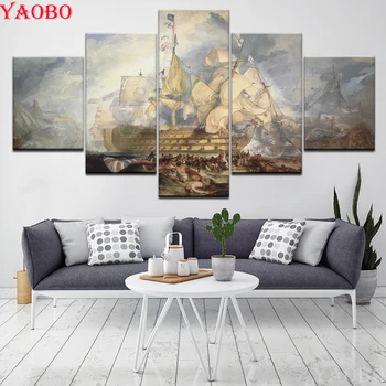 

5D DIY Diamond Painting 5pcs "Battle Of Trafalgar British Royal Navy" Cross Stitch beads Embroidery Diamond mosaic rhinestones