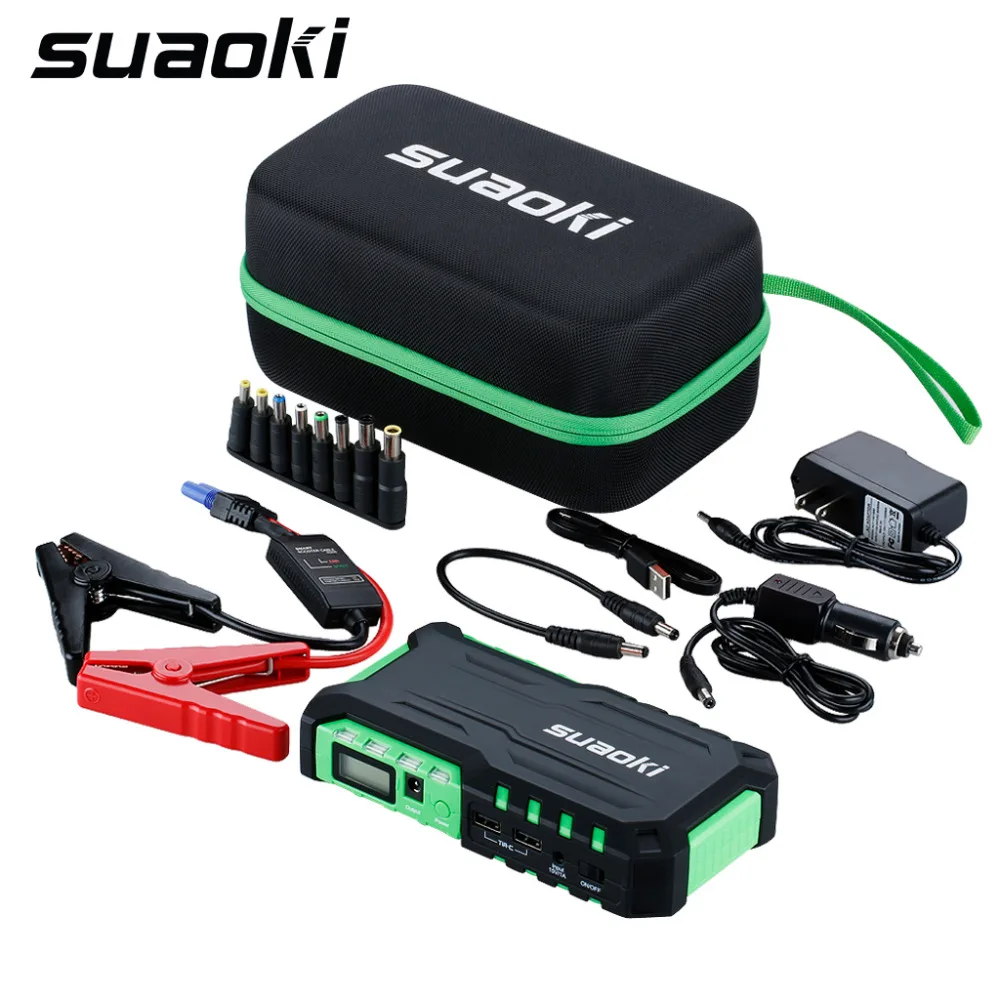 

Suaoki G7 Car jump starter Power bank 18000mah 15V/12V/16V 600A peak current li-po battery pack for car 6L gas or 5L diseal