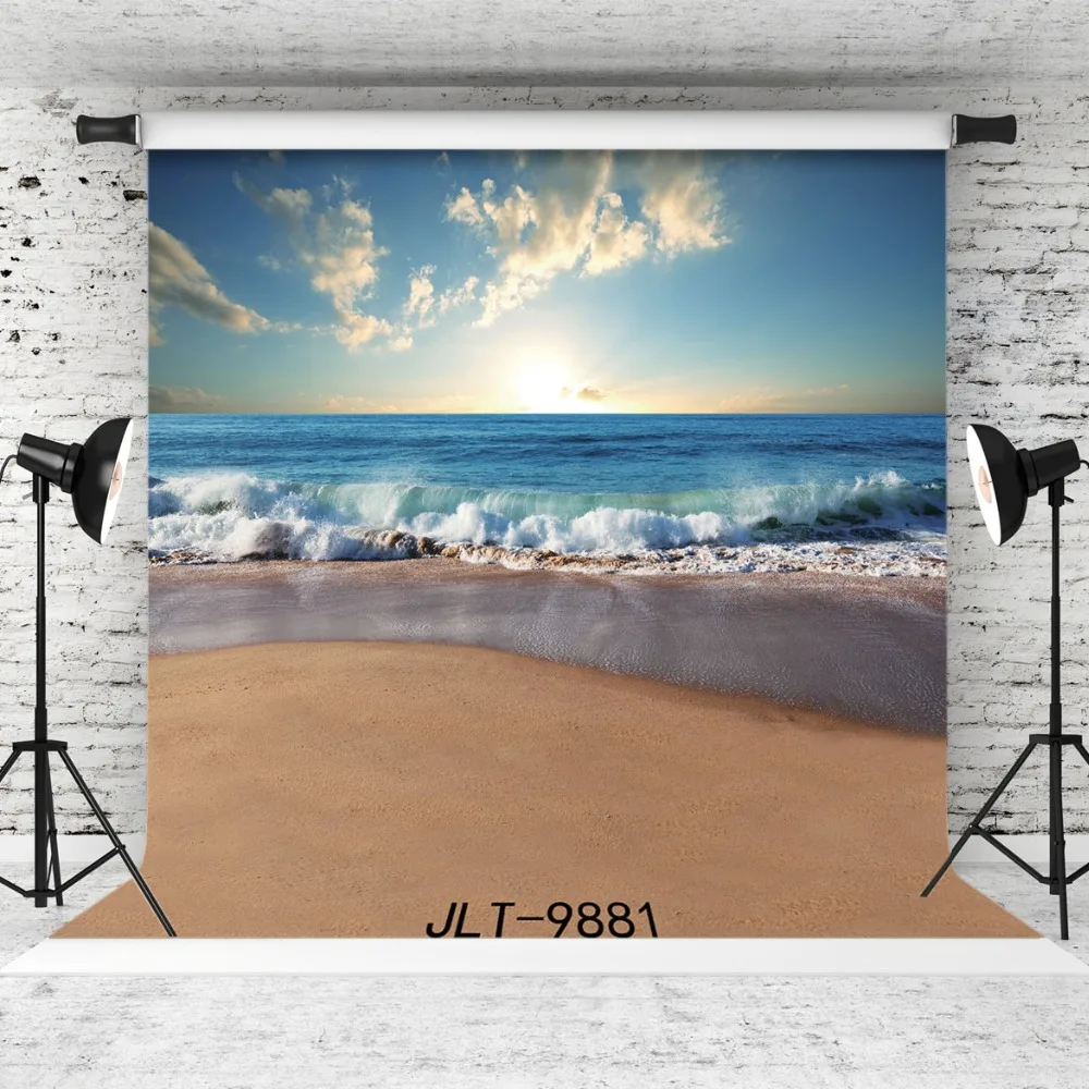 

Seaside Beach Waves Vinyl Photographic Background for Wedding Children Baby Shower New Born Backdrop Photocall Booth Studio