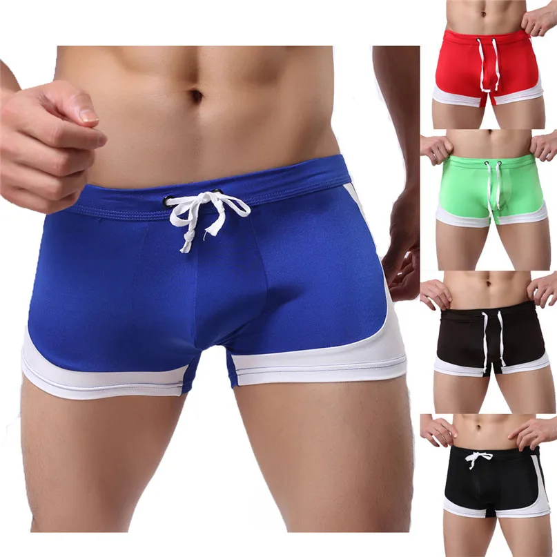 

Sexy Men's Boxer Briefs Swimwear Running shorts Beach Underwear Trunk Underpants Swim Quick-drying Swimwear Pants #2J19