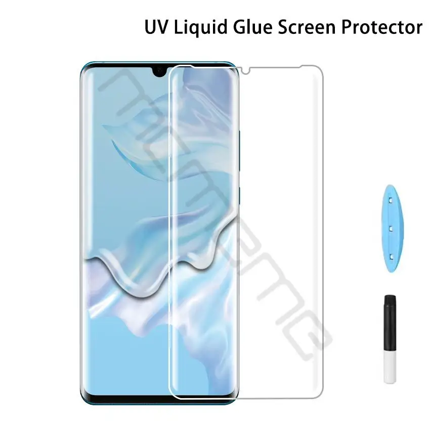 3D UV Nano Liquid Screen Protector For Huawei P30 Pro Tempered Glass Full Glue Huawei P30Pro Screen High Quality Full Edge