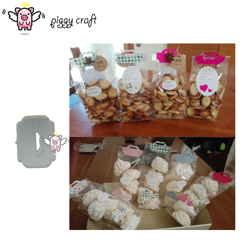 

Piggy Craft metal cutting dies cut die mold gift card box pack bag topper head handle Scrapbook paper craft