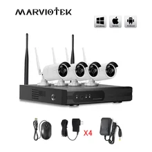 Домашняя система видеонаблюдения 4CH 720P DVR НАБОРЫ наружная Водонепроницаемая P2P система видеонаблюдения 4 штук ip-камера WiFi NVR наборы
