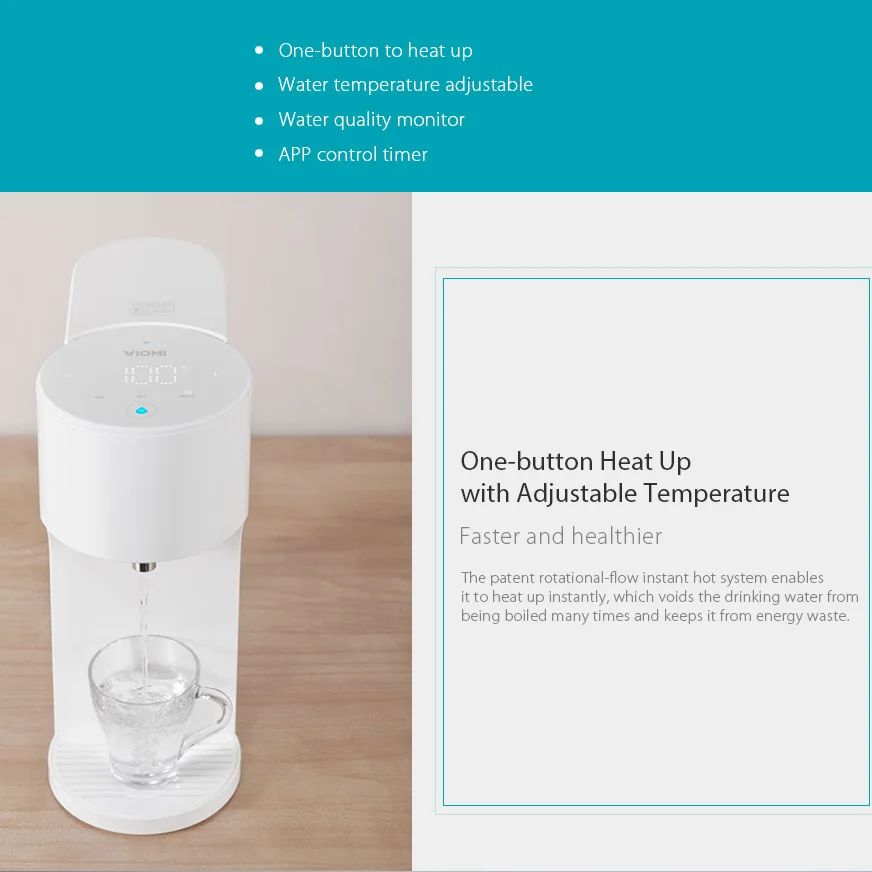 Xiaomi VIOMI APP Control 4L Smart Instant Hot Water Dispenser Water-Quality Indes Baby Milk Partner Heater Drinking Water Kettle