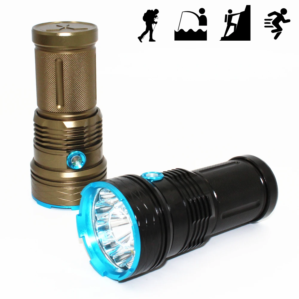 

High Quality LED Flashlight 12 x XM-L T6 12000LM Torch lantern Lamp White Light