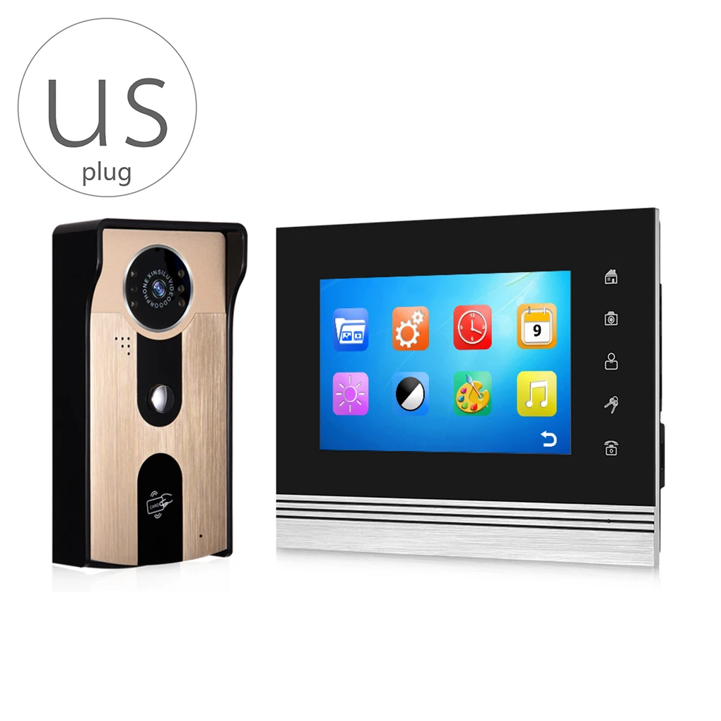 

V70Km-IDT Video Door Phone Intercom Night Vision Camera Doorbell Home Security Support 32GB TF Card Video Record Monitor