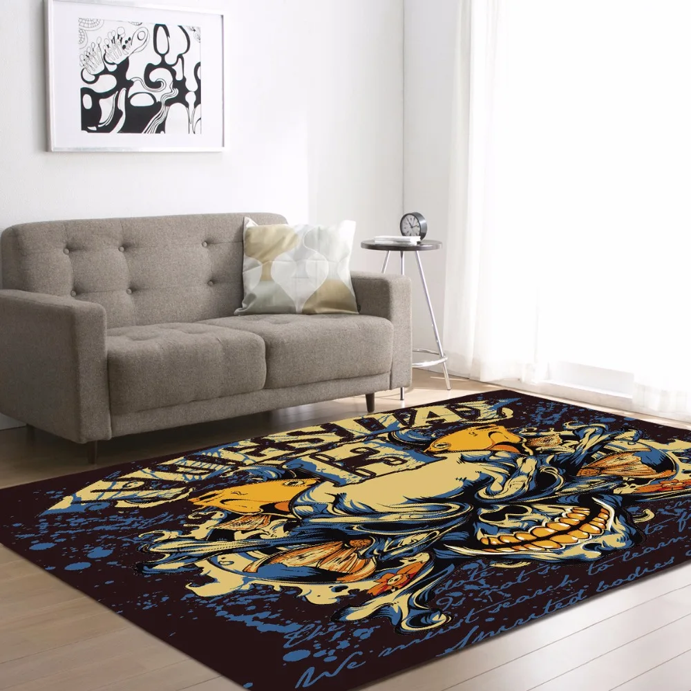  Creative Europe Type 3D Sugar Skull Carpet Hallway Doormat Anti - Slip Bathroom Carpets Absorb Wate
