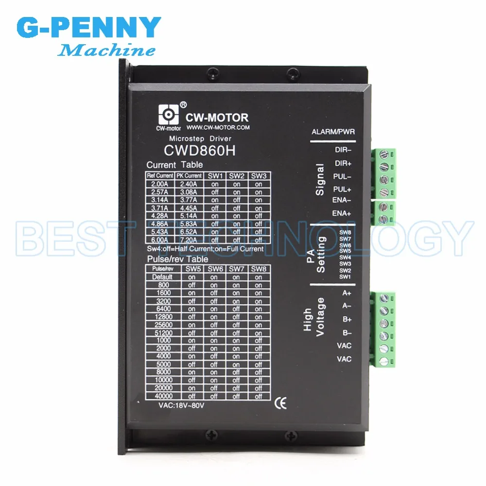  New Arrival Nema 34 stepper motor drive 0-7.2A 60-110vDC / 40-80vAC CWD860H for Nema34 stepper moto