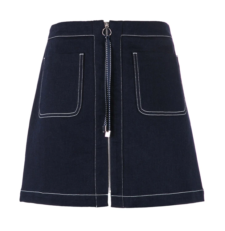 Vero Moda новые женские видимые стежки A-lined мини джинсовая юбка | 318337513