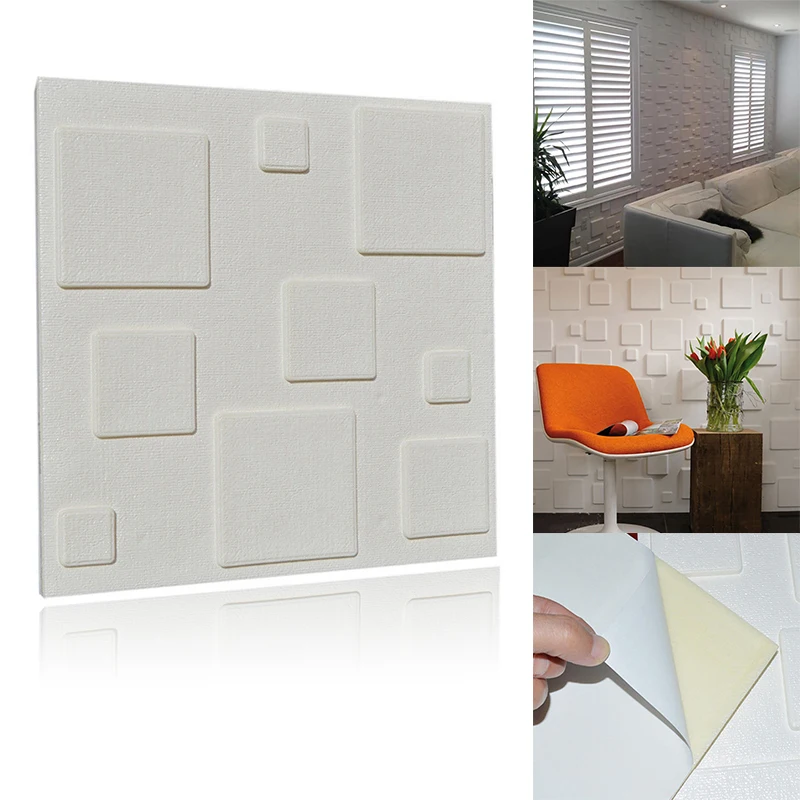 JX-LCLYL 3D Self-adhesive PE Foam Wall Stickers Tile Waterproof Wall Stickers Decor