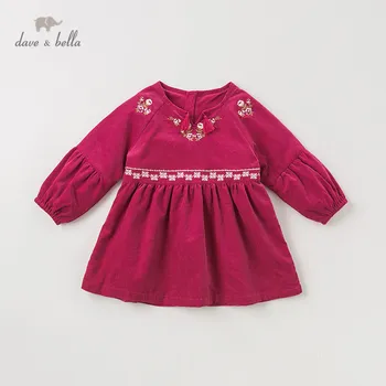 

DBA11037 dave bella autumn baby girl's princess cute floral dress children fashion party dress kids infant lolita clothes