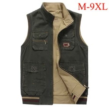 Очень большой размер, M-9XL, мужской жилет, оба размера, одежда с несколькими карманами, тактический армейский жилет для мужчин, colete masculino, жилет для фотографа