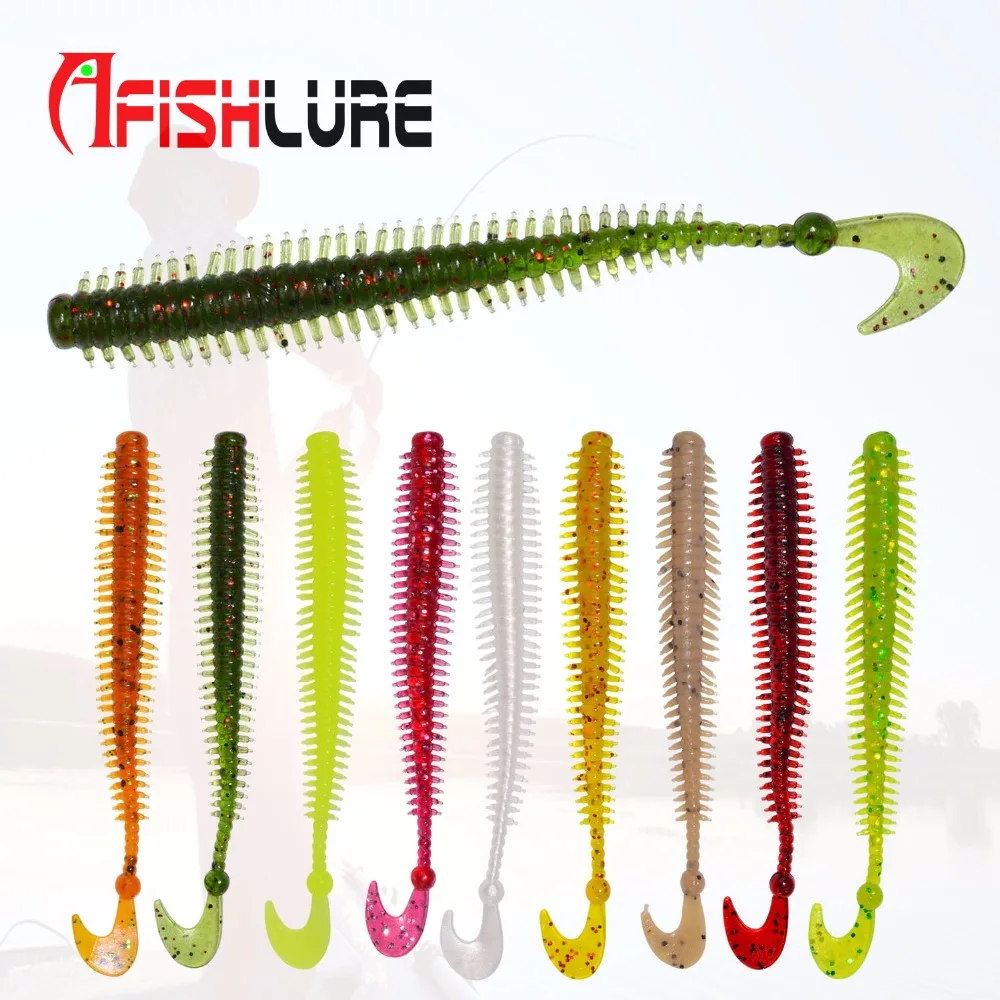 

10 pcs/lot Tail Soft Lures Maggots 90mm 1.6g Artificial Baits Isca Fishing Lure Soft Plastic Lure Pasca Lure Swimbait Bait
