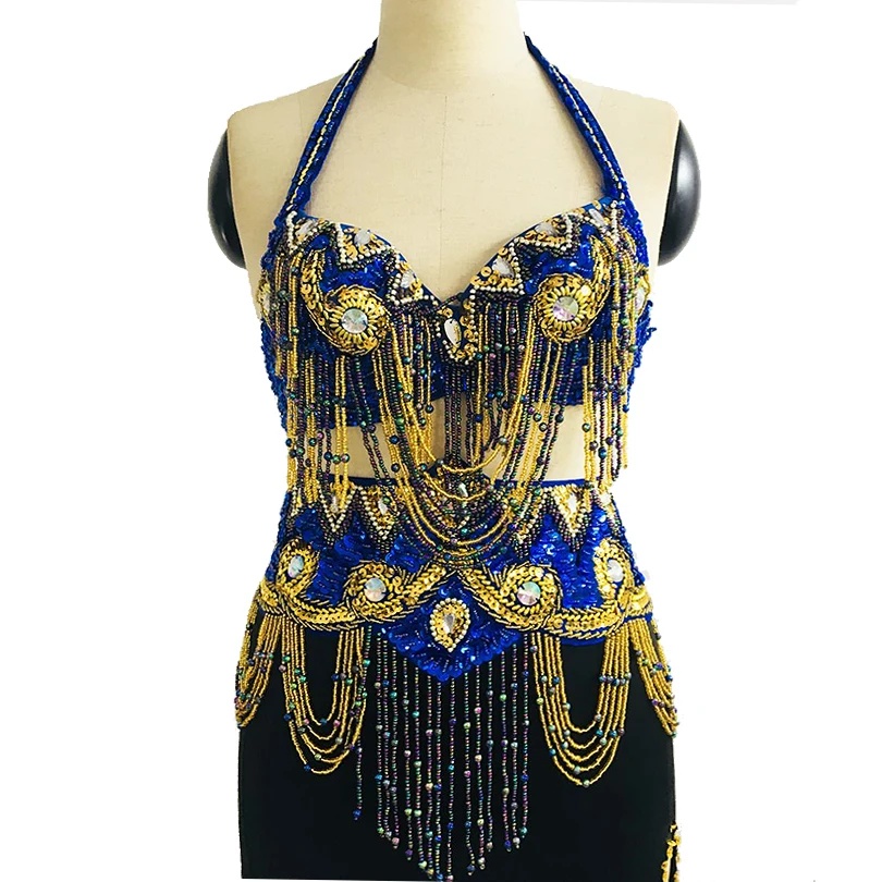 

Oriental Belly Dancing Costume Suit Egyptian Dance Costumes Stage Performance Set Samba Bollywood Carnival 2pcs Bra+Belt