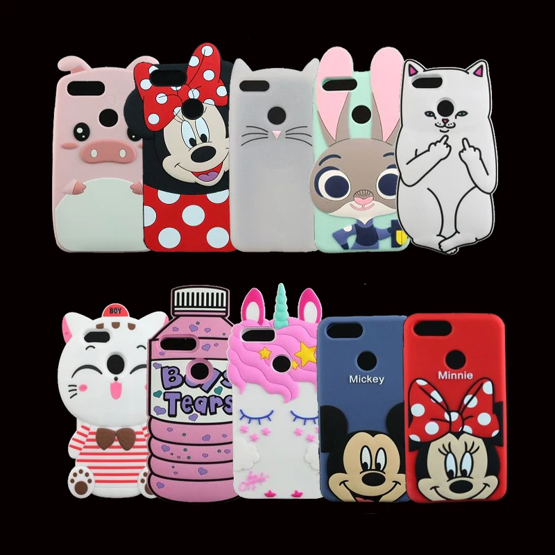 

For Xiaomi MI A1 Mi5X Cute 3D Silicon Unicorn Minnie Stitch Cartoon Soft Cell Phone Case Cover for Xiaomi MI 5X MIA1 5.5 inch