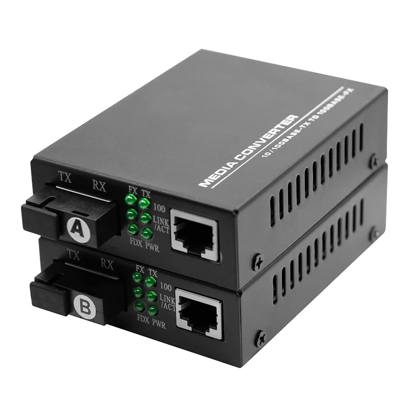 

1pair HTB-3100 10/100M Base-TX Optical Fiber Ethernet Media Converter Single Singlemode Fiber Converter 25km