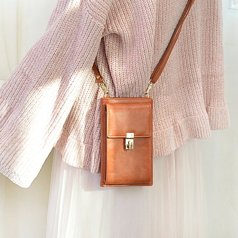 

2019 New Fashion Women zipper Lock Shoulder Bag Messenger Phone Coin Bag Small Hasp Card Holder Wallet Lady Leather Purse