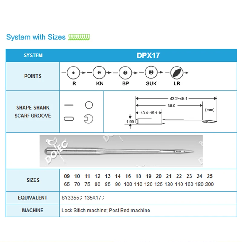 Швейные иглы DPX17 50 шт./лот, аксессуары подходят для обычных Sunstar Taking Seiko Consew Juki Pfaff Adler швейная машина