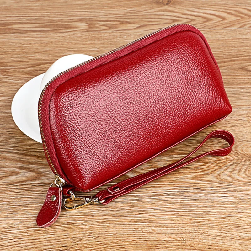 

RanHuang New 2019 Women Genuine Leather Wallets Luxury Long Wallet Cow Leather Zipper Purses Card Holder Clutch Bags A1517