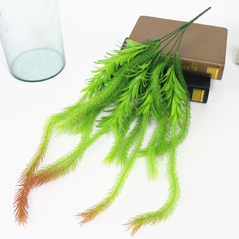 JAROWN Artificial Dragon Grass Green Plants Simulation Plastic Pine Needles Small Hanging Vine For Wedding Decoration Home Decor Flower (11)