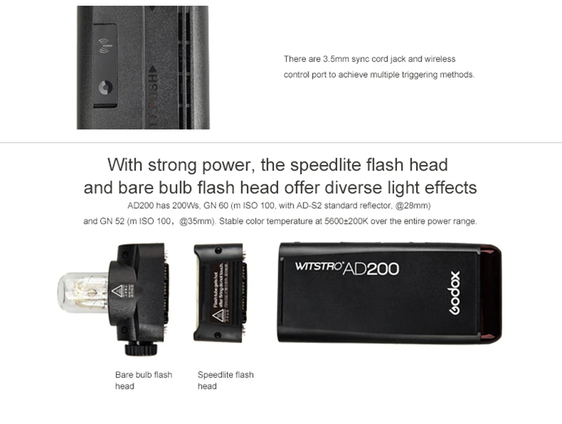 Godox AD200 SLR flash карманные фонари высокоскоростной наружного освещения при съемке Цвет 2,4G Беспроводной для цифровой зеркальной камеры Canon Nikon камера Высокая скорость ttl