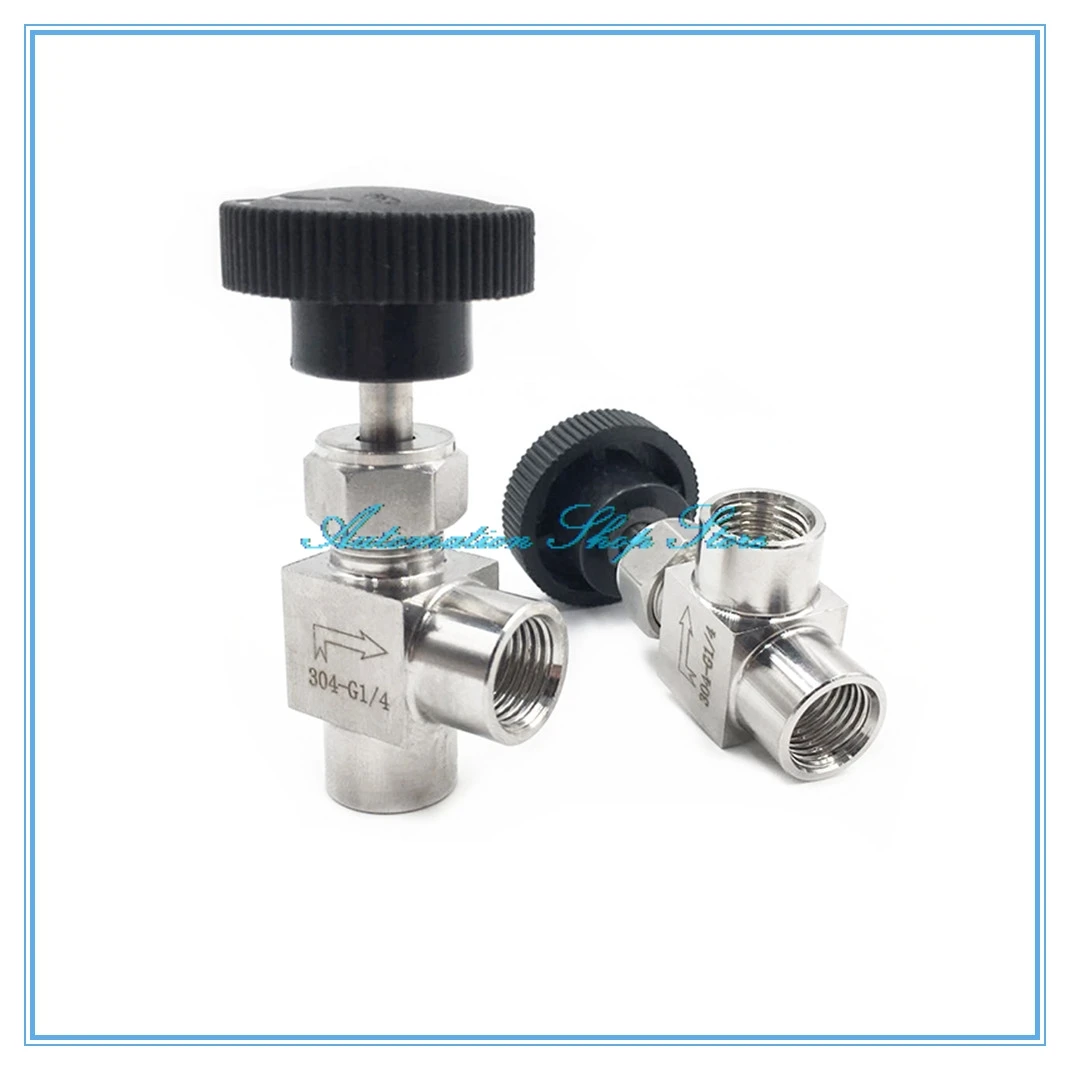 

Free Shipping 1/8" 1/4" 3/8" 1/2" BSP Female Thread Adjustable needle valve 90 degree Stainless steel 304 ON/OFF