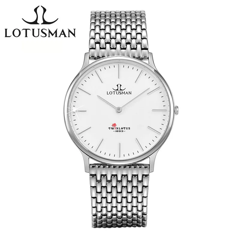 DIY Индивидуальные lotusman Luxury влюбленных часы Для мужчин женщин нержавеющая сталь