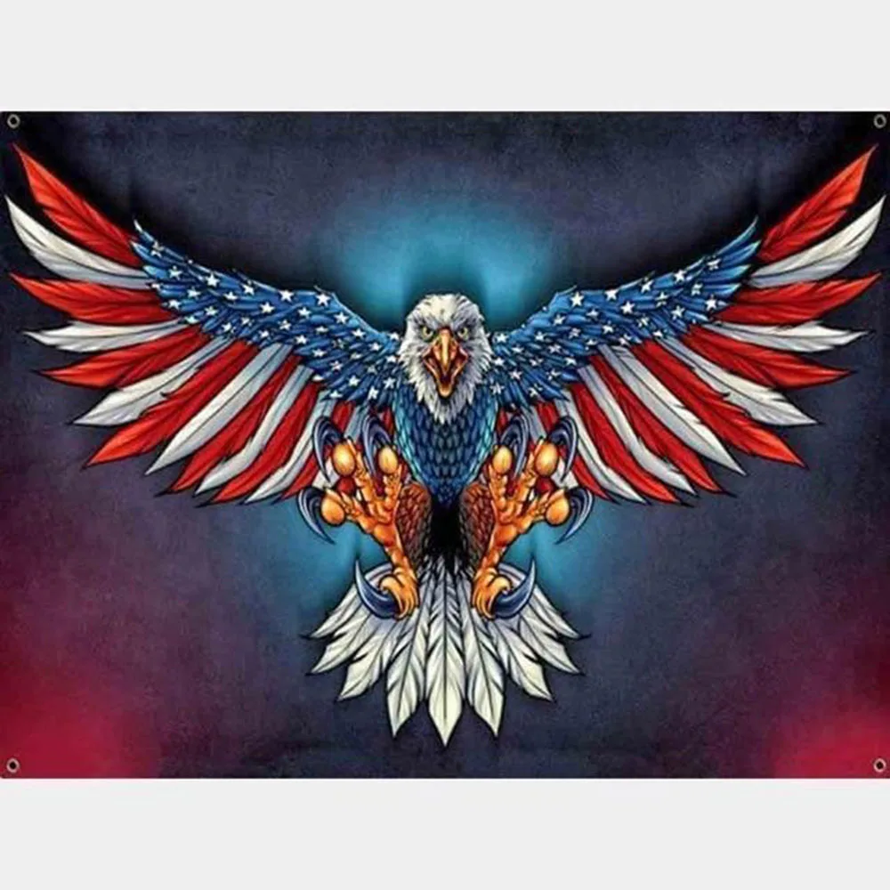 

5d Diamond Painting Full round Flag Hawk Mosaic DIY Diamond Painting ful square eagle Cross Stitch Embroidery Home Decoration