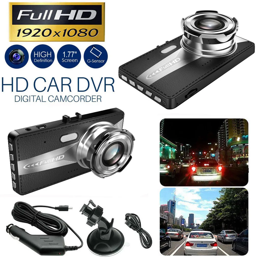 Автомобильный видеорегистратор HD 1080P с сенсорным экраном и датчиком движения