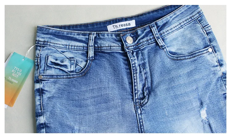 2019 классический проблемных джинсы для женщин для середины талии эластичный рваные джинсы True джинсовые штаны узкие женские джинсы карандаш