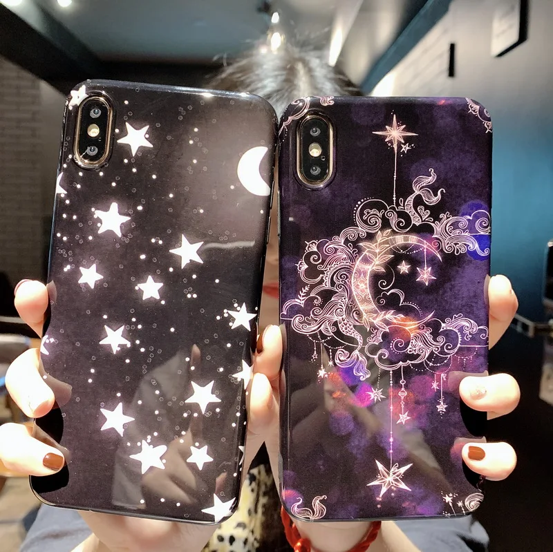 

YISHANGOU Smooth IMD Silicone Shockproof Daisy Stars Pattern Case For iphone X XS MAX XR 7 6 6S 8 Plus Floral Back Cover Fundas