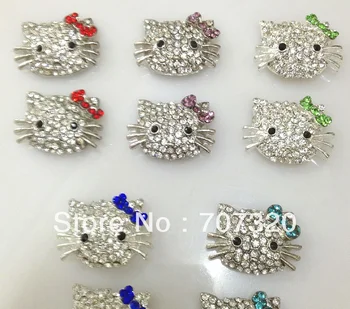 

DIY 20 pcs hello kitty beads mix colour for shamballa bead bracelet / bangle free shipping