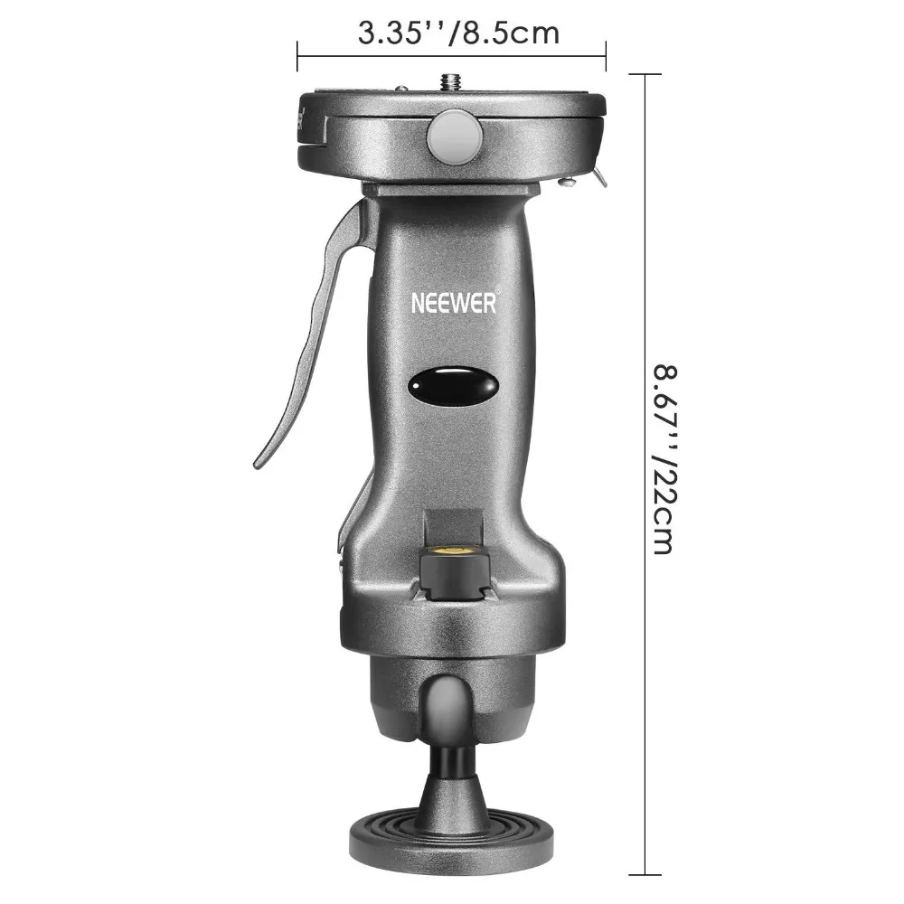 Neewer 360 градусов вращения ручной пистолет ручка головка раздвижная пластина для Canon/Nikon/видеокамеры/монопод/штативы с 1/4 дюймовым винтом