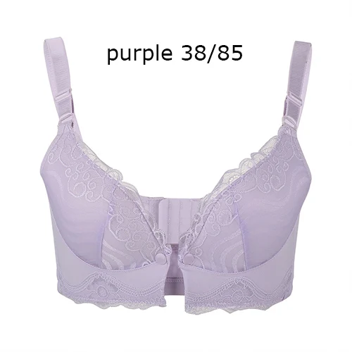 Purple 38-85 Новые пикантные Беспроводной на пуговицах спереди для кормящих матерей, удобный хлопковый бюстгальтер для беременных регулируемый бюстгальтер для молодых мам, Для женщин мать Грудное вскармливание анти-скольжения/мягкий - Цвет: Purple 38-85