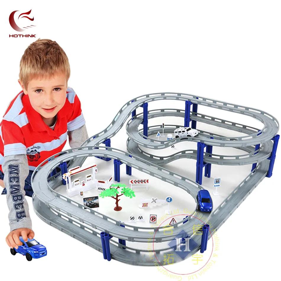 Hothink 48 шт/setElectric Rail Track Car Train Model Bridge Railway Highway Overpass Racing Road Toy Building наборы для детей| |