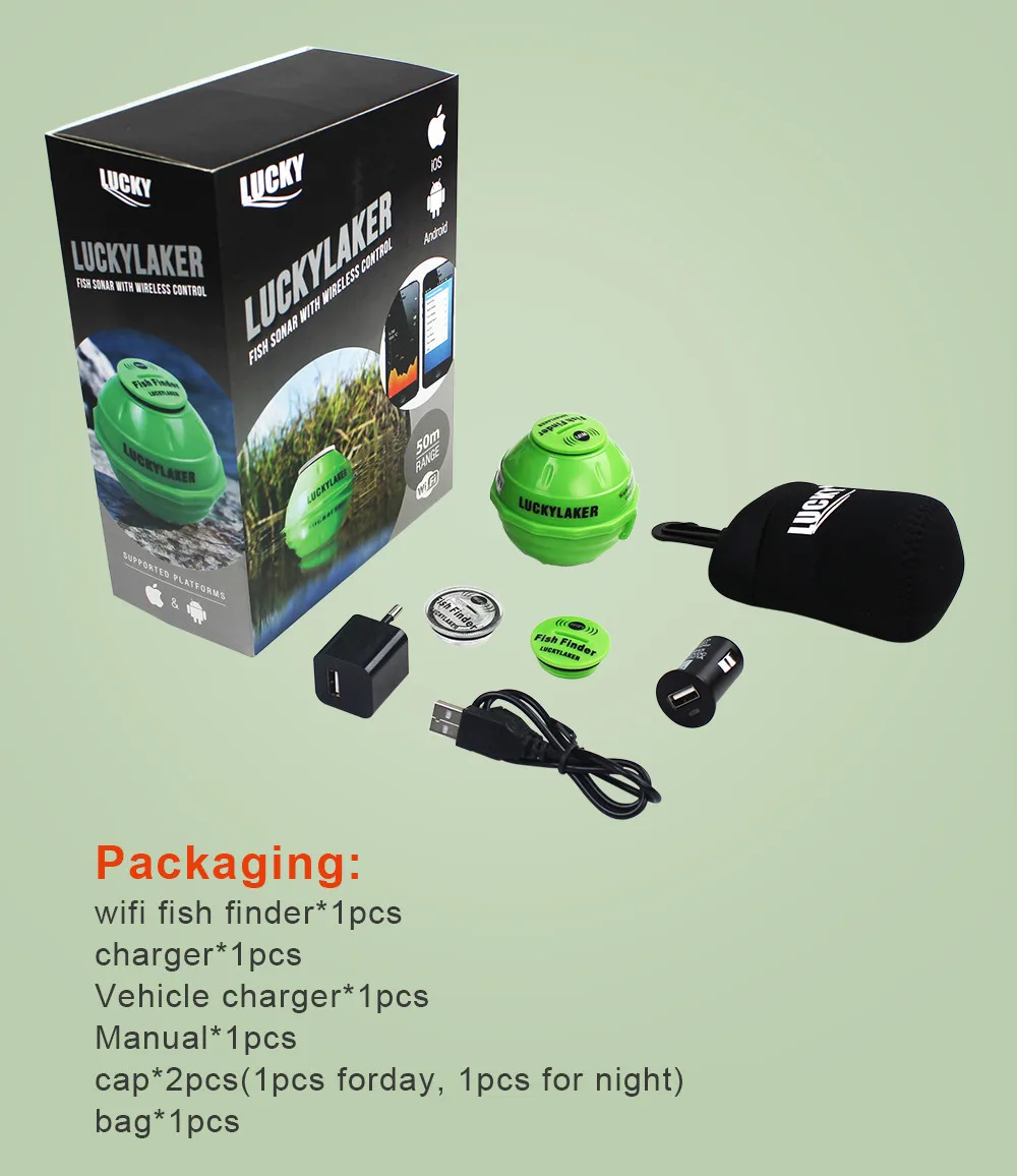 Lucky FF916 Sonar Wireless WIFI Fish Finder 50M130ft Sea Fish Detect Finder fishing sonar Android IOS (49)