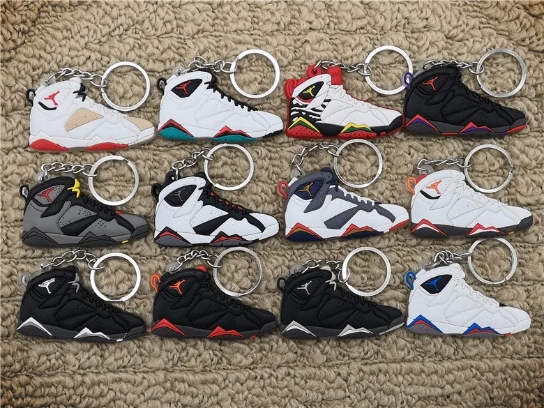 

Fashion Mini Silicone Jordan 7 AJ Shoes Keychain Bag Charm Woman Men Kids Key Ring Gifts Accessories Sneaker Key Holder Pendant