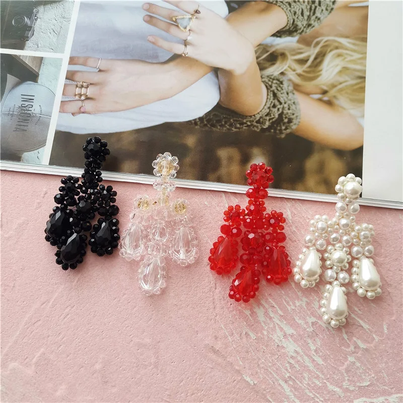 

Hot Sale High Quality Fashion Popular Charm Handmade Glass Pearl Water Drop Earrings for Women