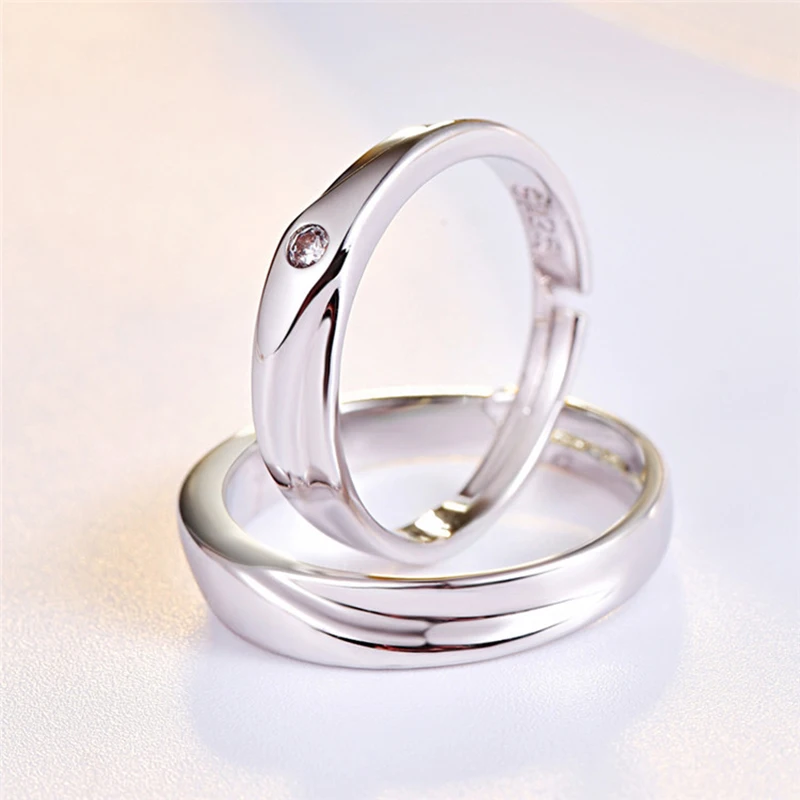 Personalized Stainless Steel Fashion Style Irregularity Couples Wedding Set Rings