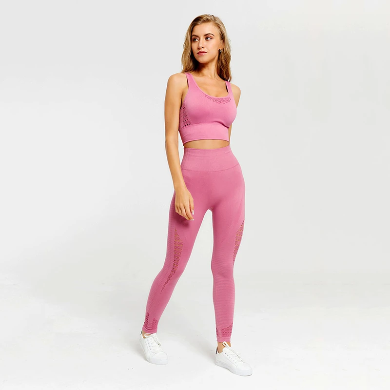 novedad Conjuntos de correr sin costuras para mujer degradado ropa deportiva de gimnasio con Top de manga larga y mallas para correr y Yoga novedad Conjuntos de correr sin costuras para mujer degradado ropa deportiva de gimnasio con Top de manga larga y mallas para correr y Yoga